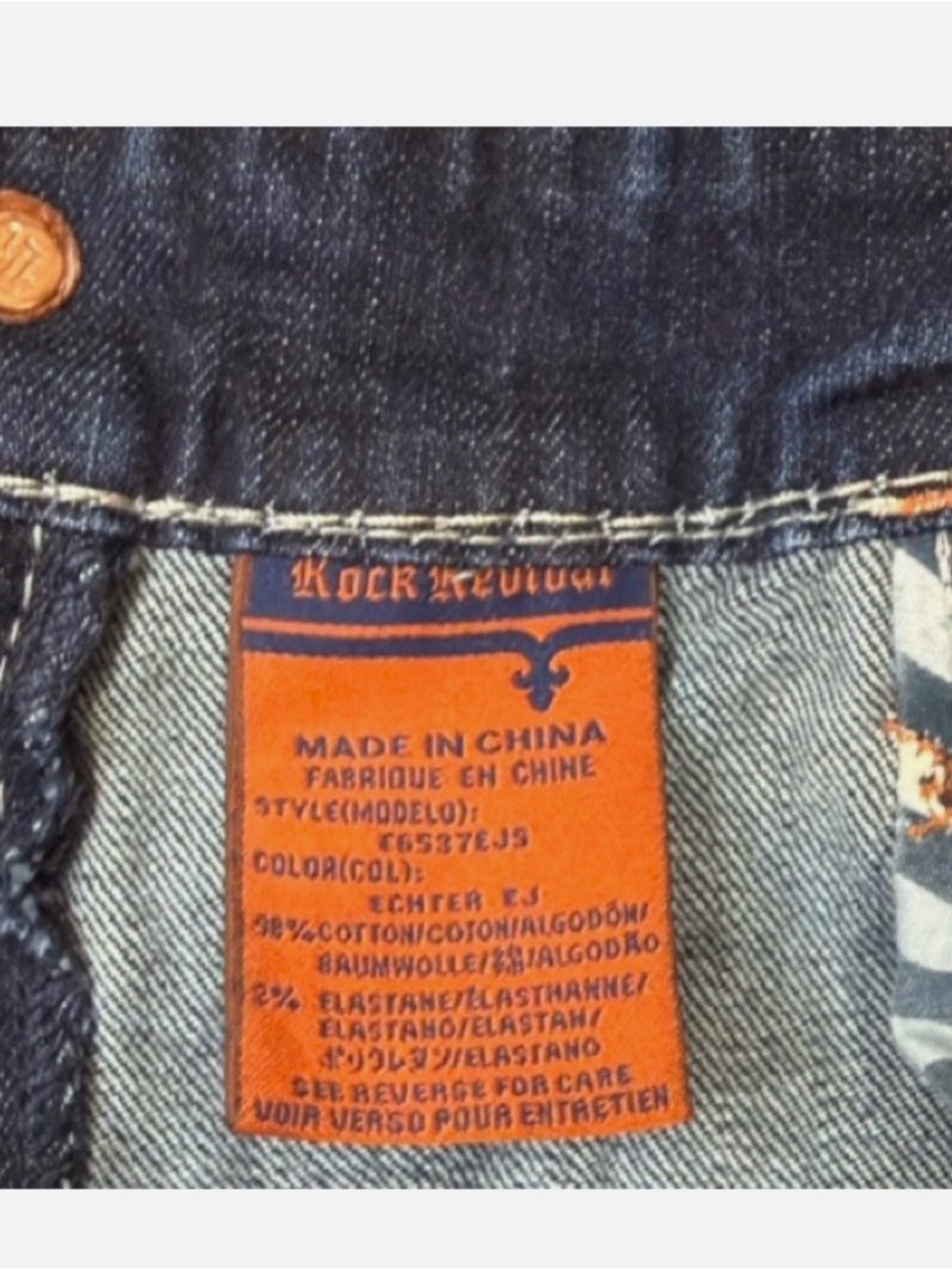 Rock Revival Men’s Denim Blue Jeans Relaxed Straight Echtar Size 36x30 - Picture 11 of 16